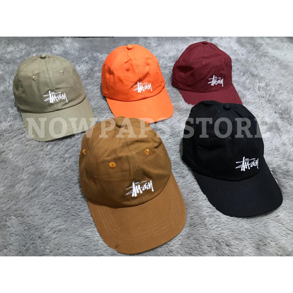 BASEBALL CAP STUSSY KHAKIS/CREAM.TOPI BASEBALL STUSSY KHAKI.TOPI BASEBALL STUSSY KHAKIS BORDIR LOGO