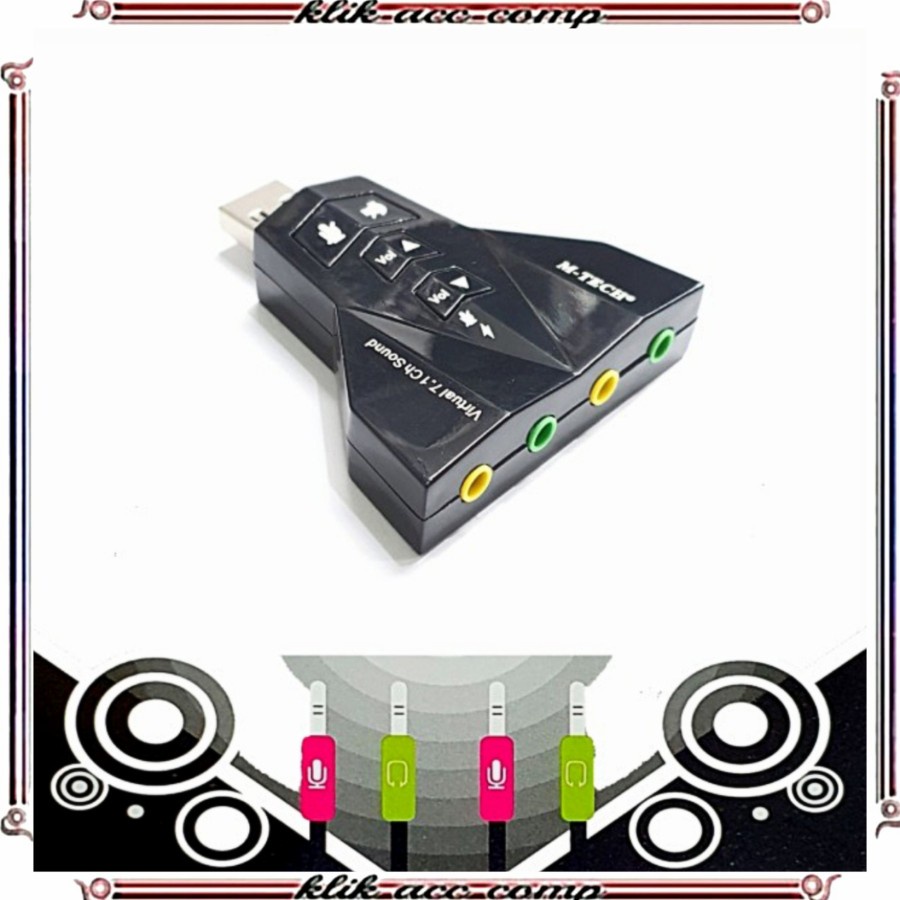 M-Tech Original Converter USB Sound 7.1 Double Usb to Jack Sound Card