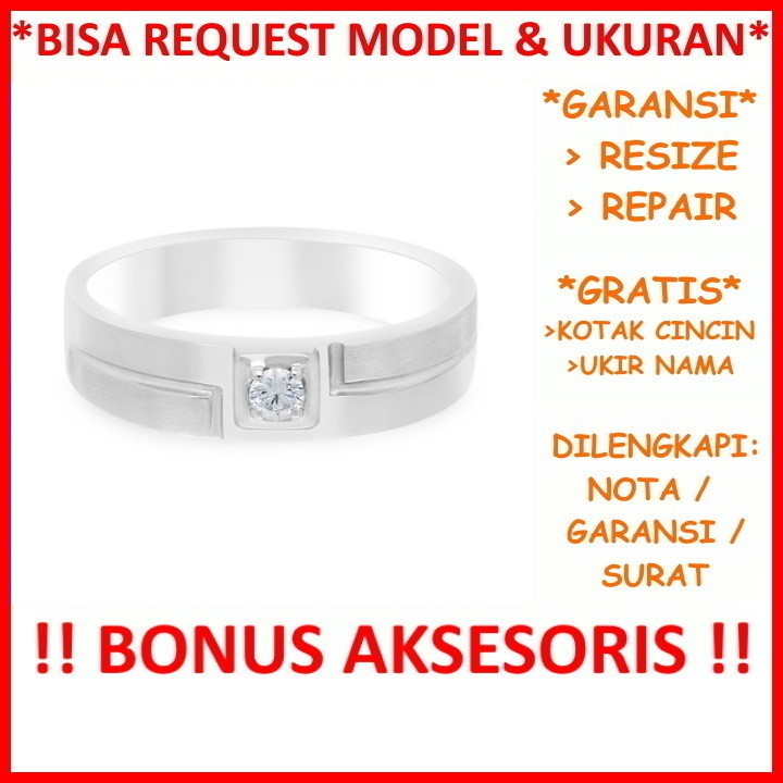 Gratis Tulis Ukir Nama Bisa Pesan Model Garansi Silver Asli Cincin Kawin Perak Nikah Tunangan Id418