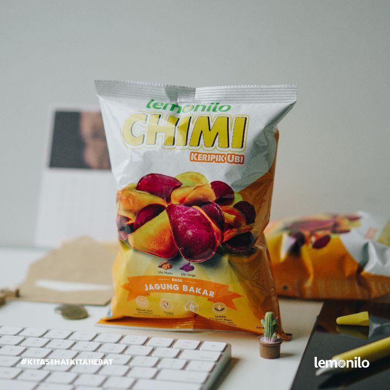 LEMONILO - Chimi Keripik Ubi Rasa Jagung Bakar dan Jagung Balado ukuran 45 Gram