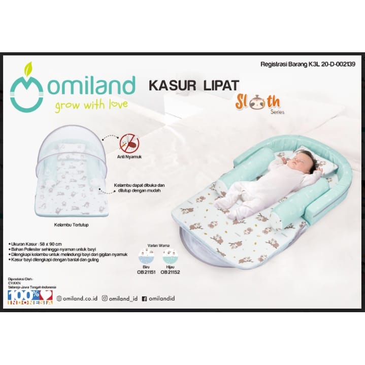 Omiland Kasur Bayi Lipat Sloth Series OB2115