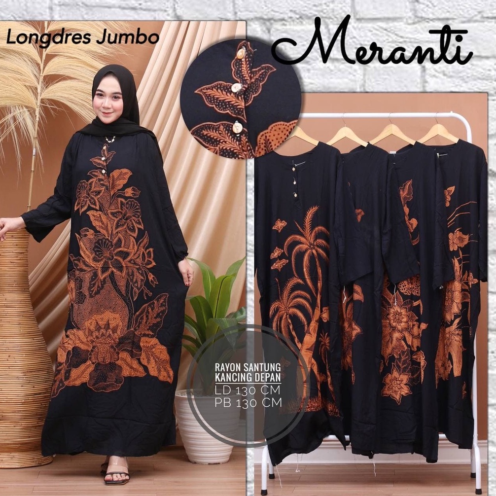 Long dress Jumbo LD130 Kancing Depan