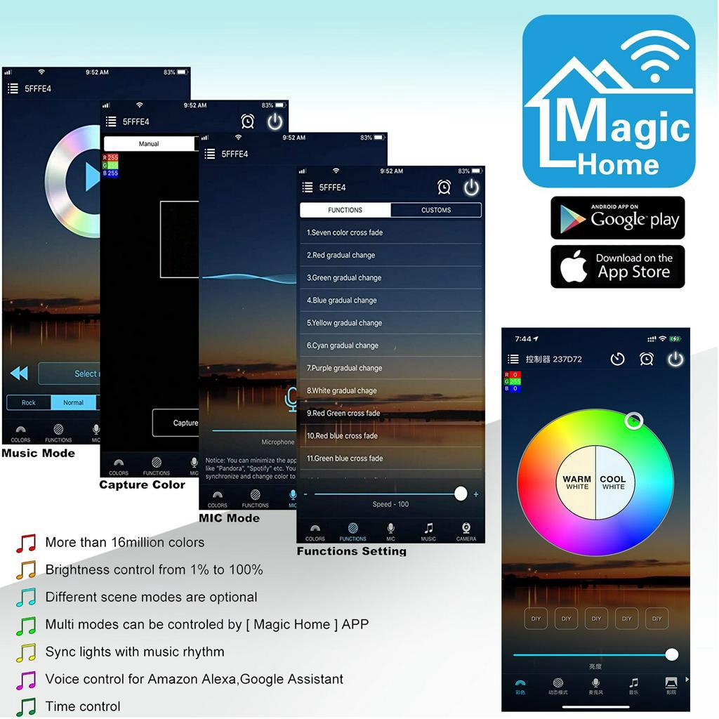 LED Strip 15 Meter RGB 5050 TRIPLEDI Lampu Hias Dekorasi Plafon Rumah 450 LEDs 900 LEDs Bluetooth Alexa Google Home Assistant Wifi Voice Control Lampu Kamar Aesthetic Smart Lighting