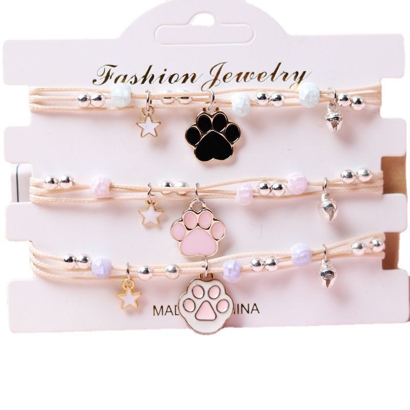 Gelang Wantia,Korea,Cakar Kucing Bahan,Keramik Kartun Beruang Cakar,Untuk Wanita,Bracelet