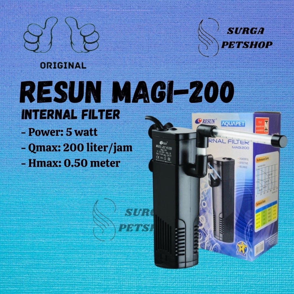 Jual RESUN MAGI 200 MAGI200 Pompa Internal Filter Magic Jet Power