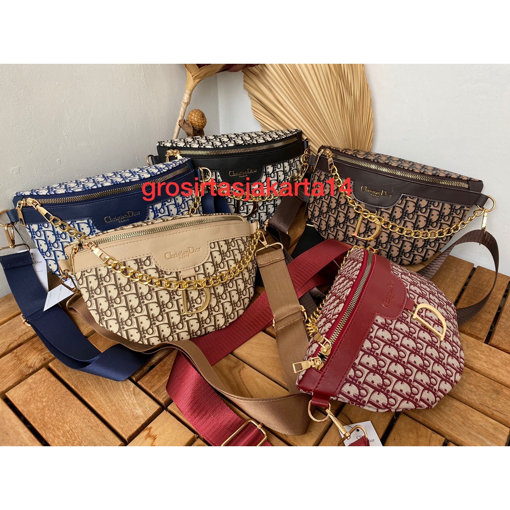 WAISTBAG WANITA CRISTIAN DOR TERBARU / TAS FASHION KOREA KEKINIAN / TAS PINGGANG WANITA CRISTIAN DOR IMPORT TERMURAH / TAS SELEMPANG WANITA IMPORT MURAH