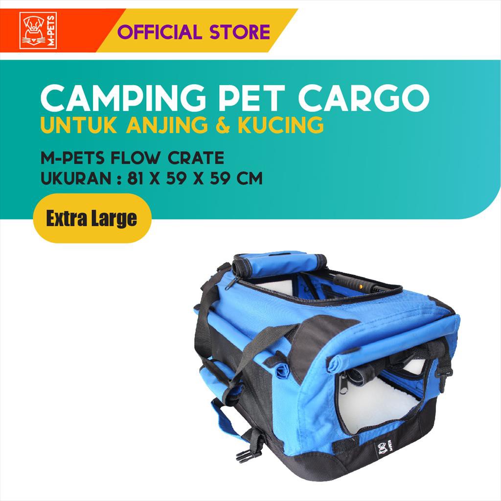 M-PETS Flow Crate Camping Pet Cargo XL / Kandang Travel Rangka Besi