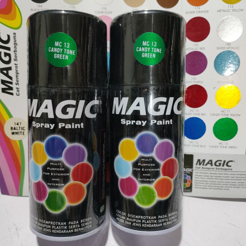 Magic Spray Paint Pilox Pilok Cat Magic Candy Green Hijau Candy 13 300cc diBB mo 300cc Cat Semprot Serbaguna Magic Ukuran Besar 300 cc