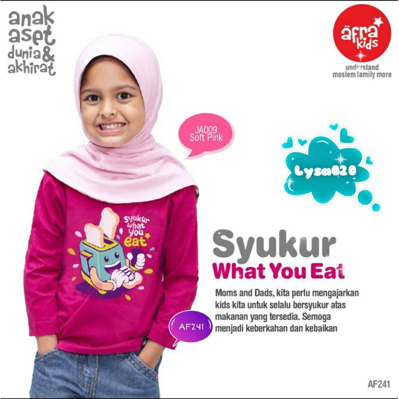 BIG PROMO Kaos Afrakids AF241 &quot;Syukur What You Eat&quot; Lengan Panjang