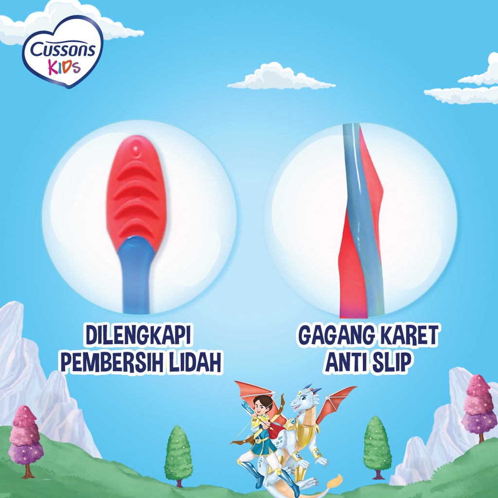 CUSSONS KIDS Toothbrush 5 -7 Years | Sikat Gigi Anak dengan Pembersih Lidah