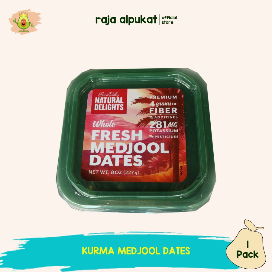 

NATURAL DELIGHTS MEDJOOL DATES FRUITS | BUAH KURMA MEDJOL USA - 227 gr