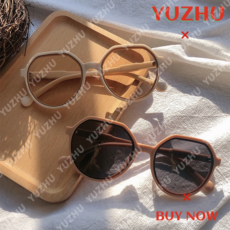 （YUZHU）COD Gaya Korea Ulzzang Kacamata Bulat Fashion Elegan Wanita UV400