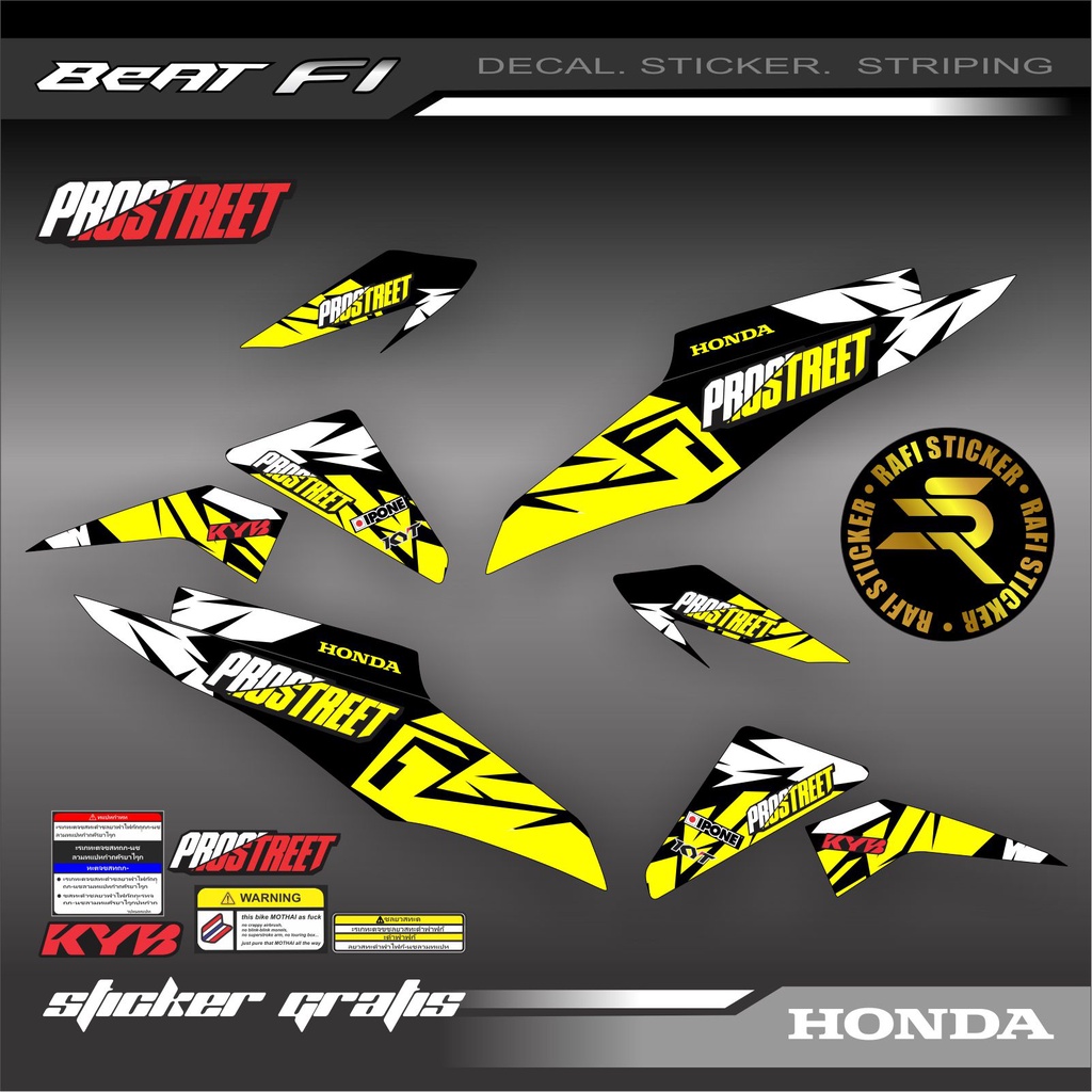 Striping Variasi Honda Beat Fi / Sticker Variasi Motor Beat 2014 2015 Prostreet