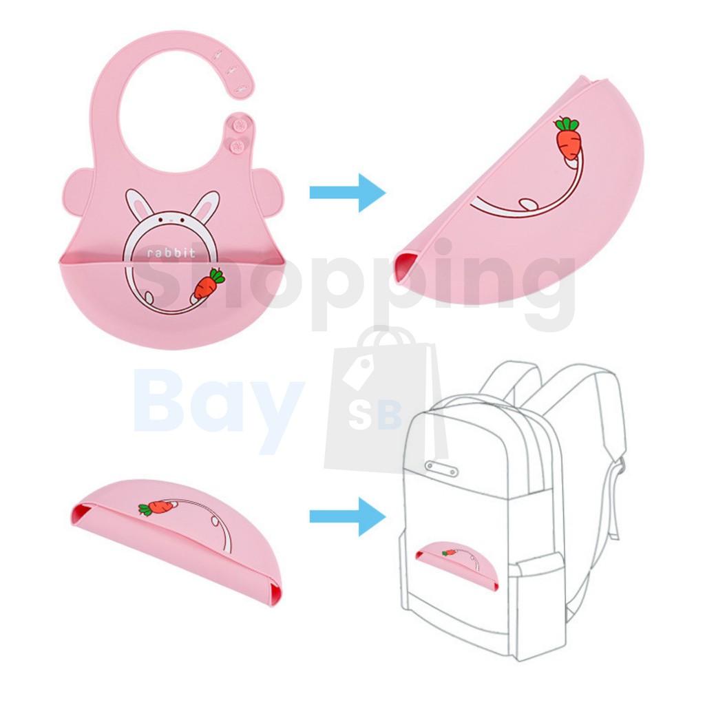 [SB] SS-01 Slabber Silikon / Celemek Silikon Baby BIB Silicone / Celemek Makan Bayi Silikon