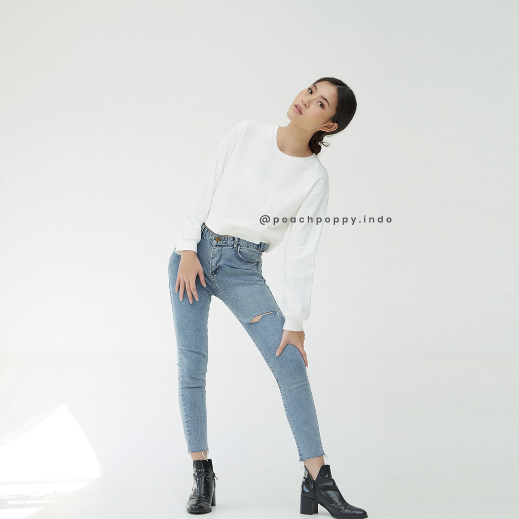 Peach Poppy Sumi Sweater - Atasan Outerwear Wanita Crop Pastel All Size