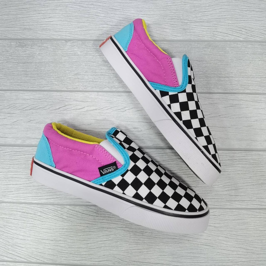 IMPOR Grade Original! Sepatu Anak Kids Vans Slip On Checkerboard/Catur