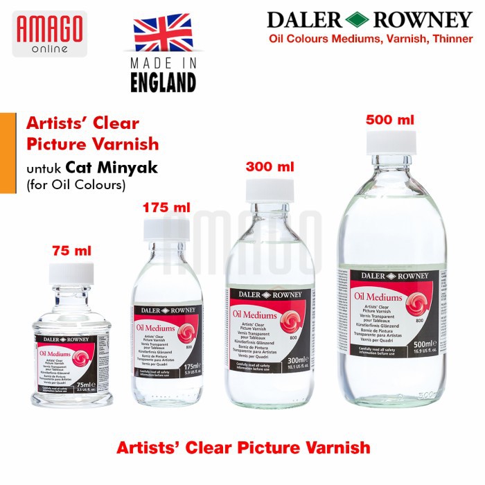 VERNIS GAMBAR DALER-ROWNEY - ARTISTS CLEAR PICTURE VARNISH 300 ml