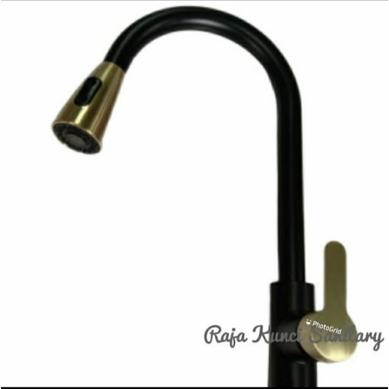 Kran Sink Mixer Tarik Stainless SUS 304 Hitam/Black/Black Gold/Kran Cuci Piring