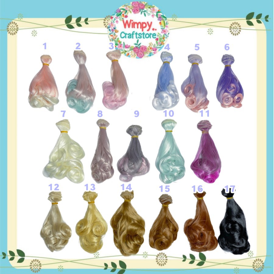 Doll Wig Curly Rambut Palsu Rambut Boneka BJD BLYTHE Figure