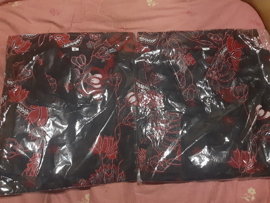 Kemeja Batik Pria Lengan Panjang Size M L Xl Xxl  Bswart Batik Hrb026 Kenongo Hem Panjang Padi