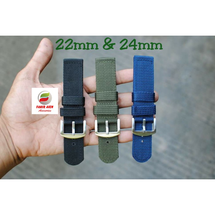 TALIJAM STRAP TALI JAM TANGAN CANVAS KANVAS NYLON 22MM 24MM