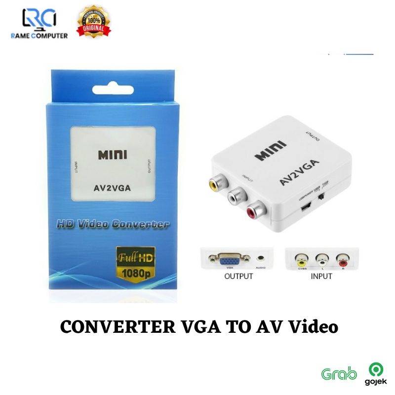 CONVERTER VGA TO AV Video Converter VGA TO RCA Computer to TV Adapter