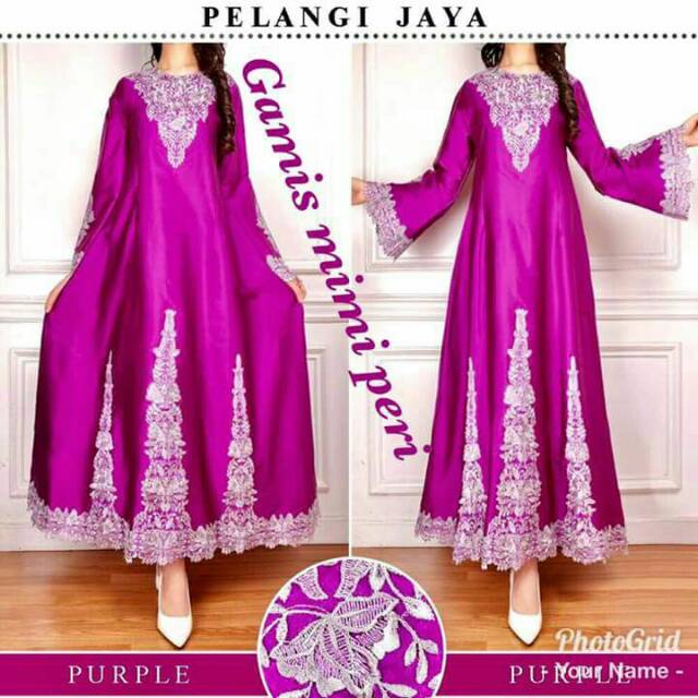 Set Gamis Mimi Peri Ungu Original Pelangi Jaya