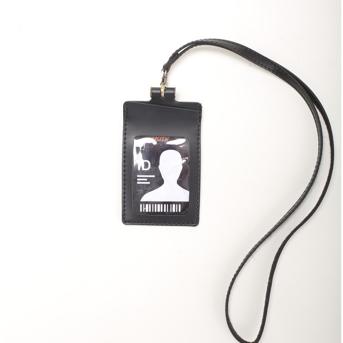 

FLASH SALE PROMO MURAH NAME TAG ID CARD HOLDER KULIT WARNA BLACK HITAM