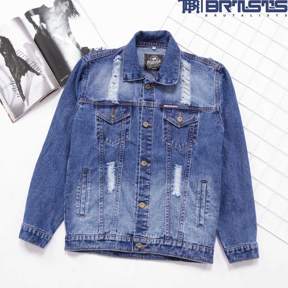 Jaket Jeans / Varsity Jacket / Jaket Jacket Jeans Varsity Versity Baseball Jacket Cewek Distro Polos