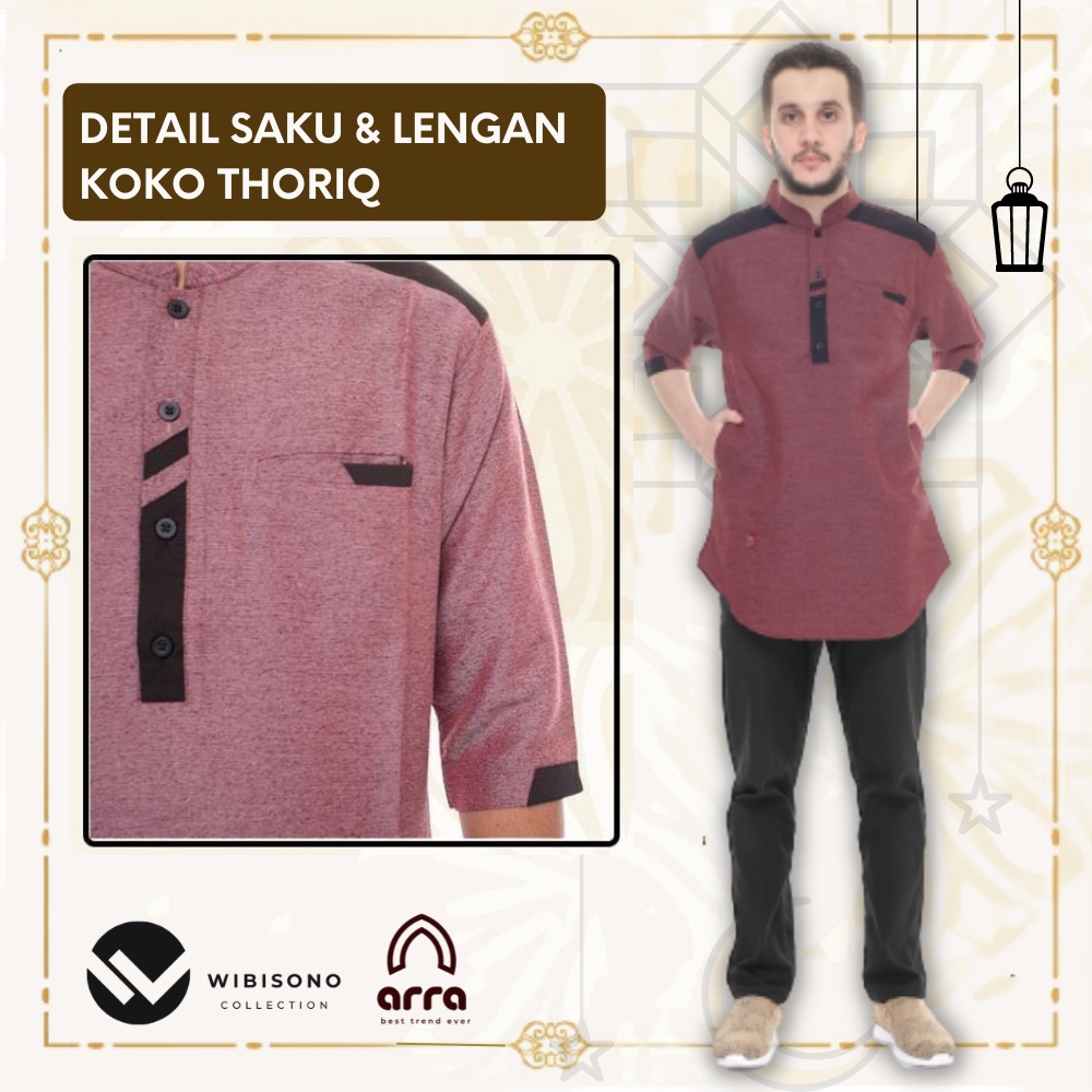 Baju Muslim Koko Kurta Pakistan YU16 Pria Cowok Dewasa Lengan Pendek 3/4 Terbaru Premium Original THORIQ