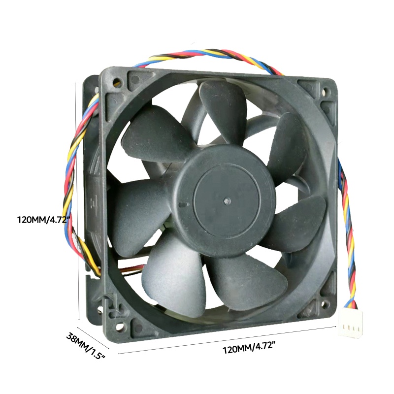 Bt 6000rpm Kecepatan Tinggi 120mm Cooling Fan Dual Bearing 12cm QFR1212GHE 12V Untuk DC 120X120X38mm Brushless Miner Cooler Fa