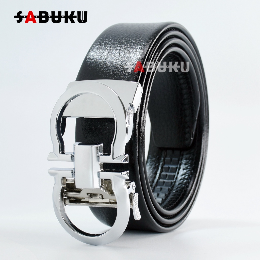 Ikat Pinggang Sabuk Pria  Leather PU Sintetis Sabuk Pria Mewah Tipe Rell Otomatis Men Belt -065