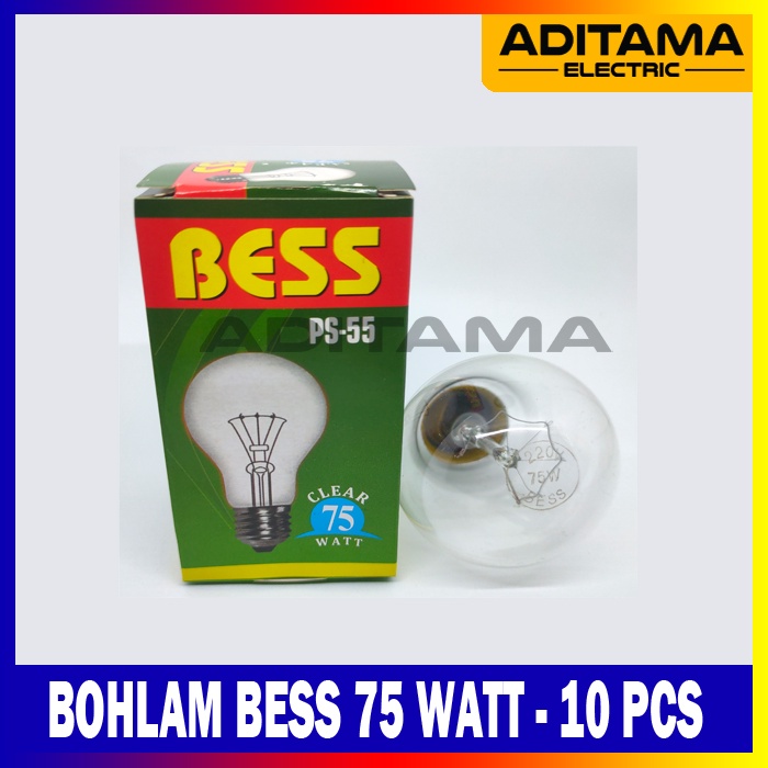 PAKET ISI 10 PCS LAMPU PIJAR BOHLAM BESS 75 WATT 75WATT 75W