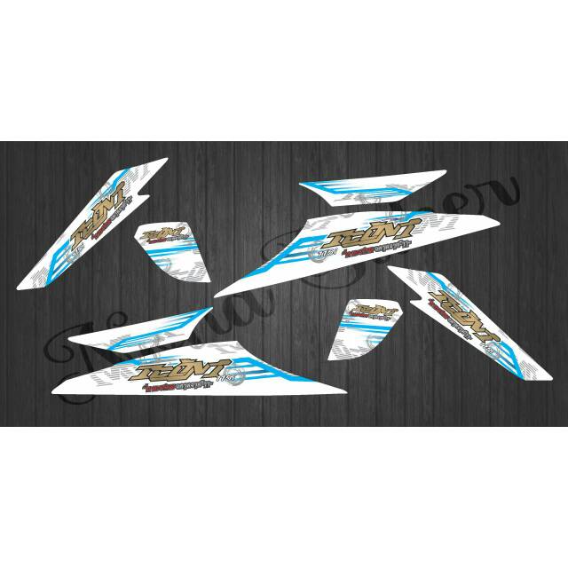STRIPING STIKER DECAL BEAT KARBU PUTIH BIRU