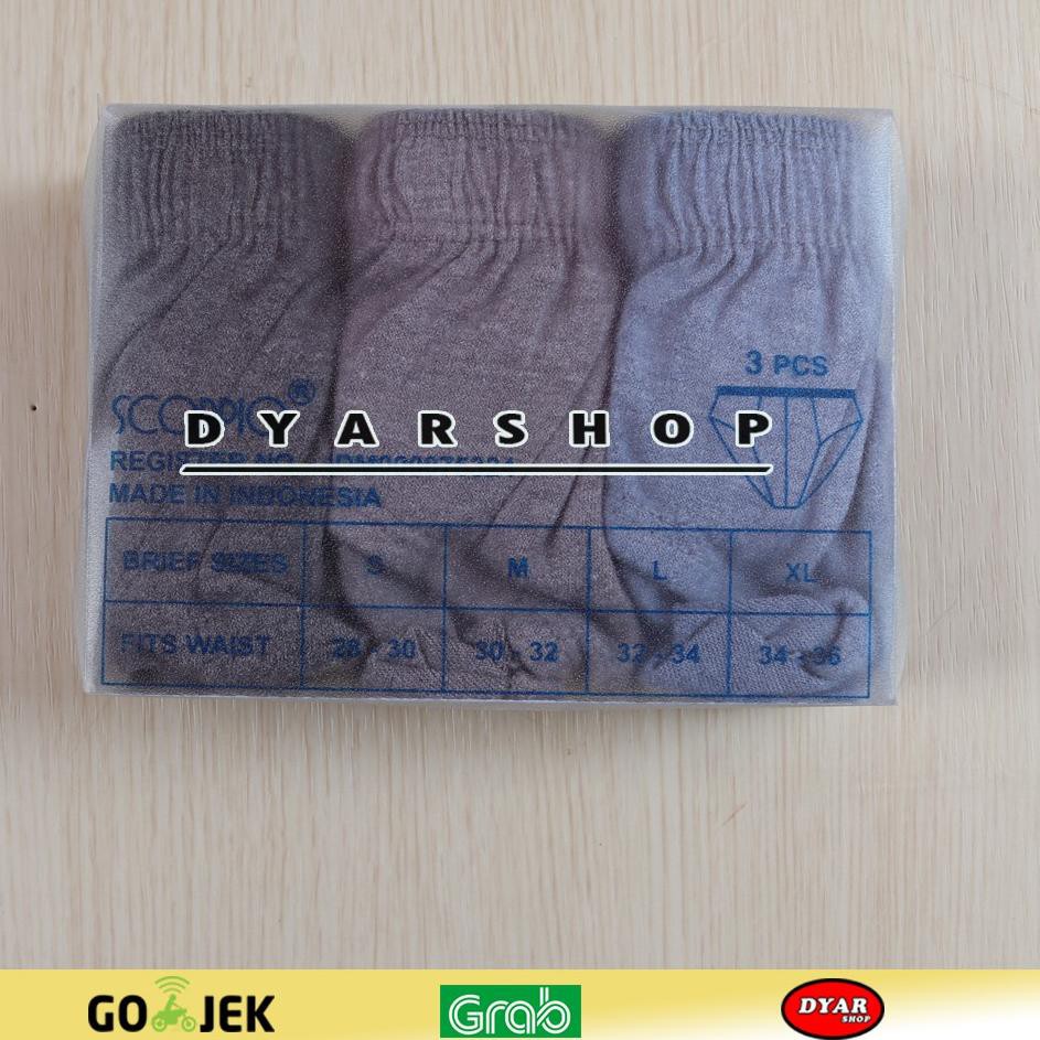 Terbaru MIW 3 pc - CD Celana dalam pria - Scorpion / Scorpio Two Tones made in Indonesia 