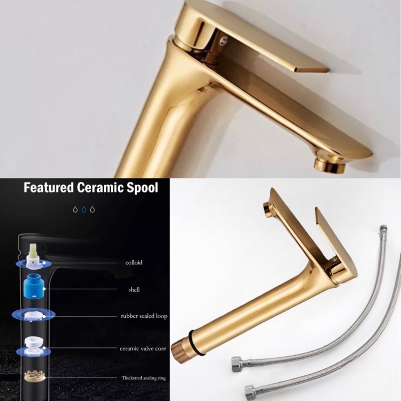 5066 GOLD Kran Wastafel Panas Dingin Mixer - Keran Air Hot Cold Faucet