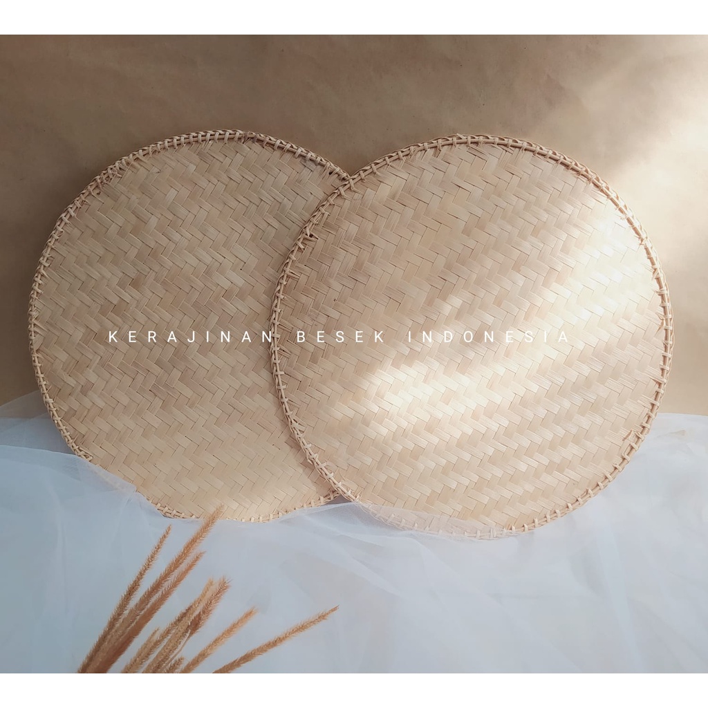 TATAKAN PIRING BAMBU diameter 35cm// Tatakan mangkuk// Tatakan besar// Alas piring // Alas mangkuk//