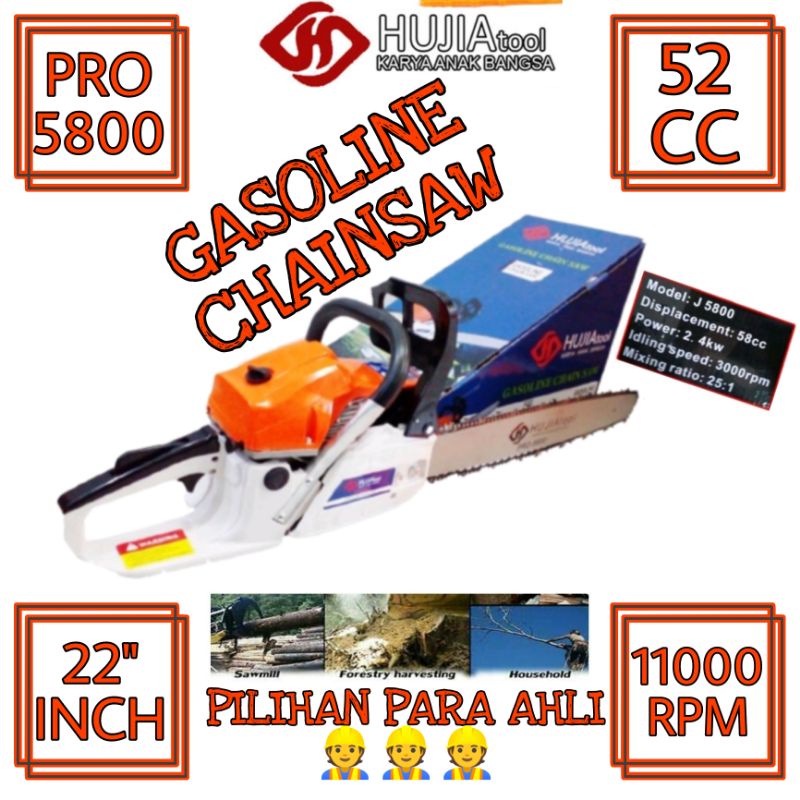 CANGGIH MESIN SENSO HUJIA PRO 5800 CHAINSAW MESIN GERGAJI KAYU STILL