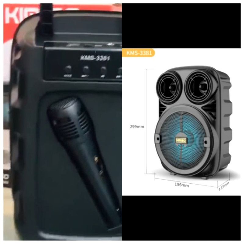 Speaker spiker wireless bluetooth KMS BP 3381 6.5 inch portable