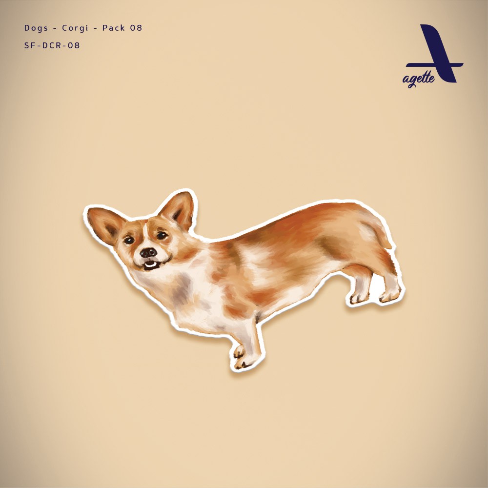 

1 PCS - Stiker Anjing Corgi Imut - 08 - Laminasi - Waterproof Sticker