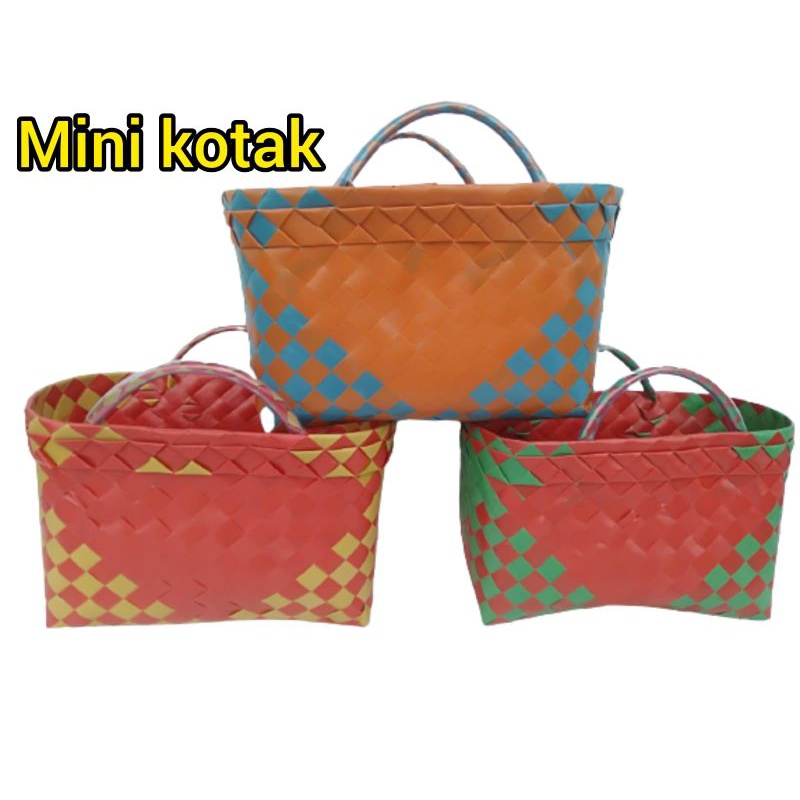 Tas Souvenir Anyaman Plastik Kotak Mini Cantik