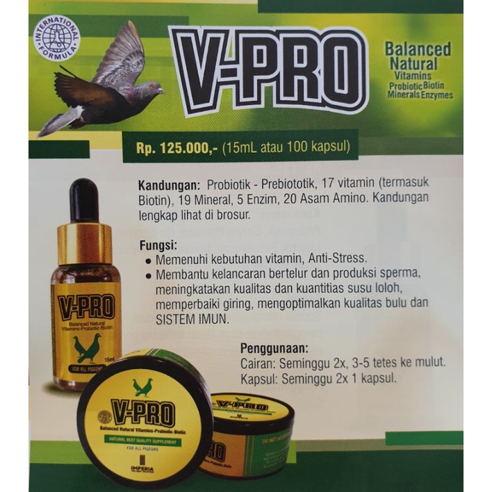 V-PRO vitamin anti stres merpati