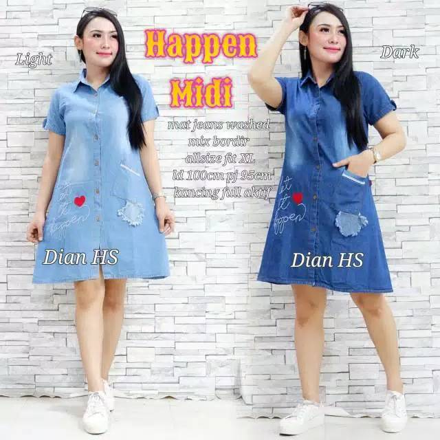 Happen Midi Dress Jeans (Ld100cm Pj95cm)
