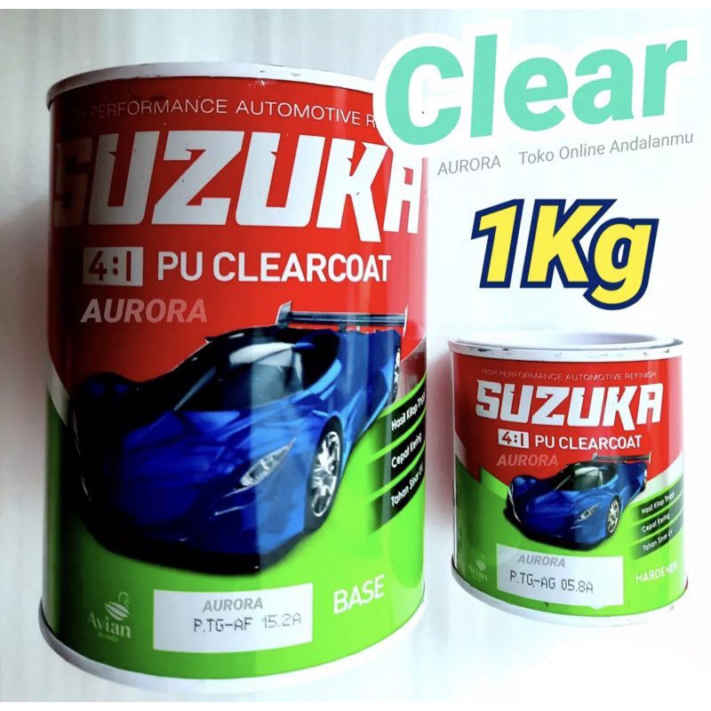 Cat Clear Gloss Suzuka 1Kg PU Clearcoat + Hardener 4:1 Cat Anti Gores Mengkilap Clire Clir Pernis Cl
