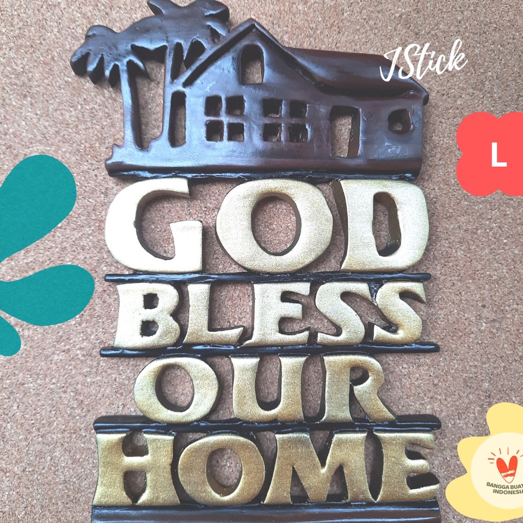 HIASAN dinding &quot;GOD Bless Our Home&quot; (L - 33,5 cm)