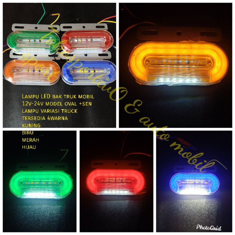 Lampu LED Bak truk bus mobil box variasi lampu truck bus elf 24v model oval + sein