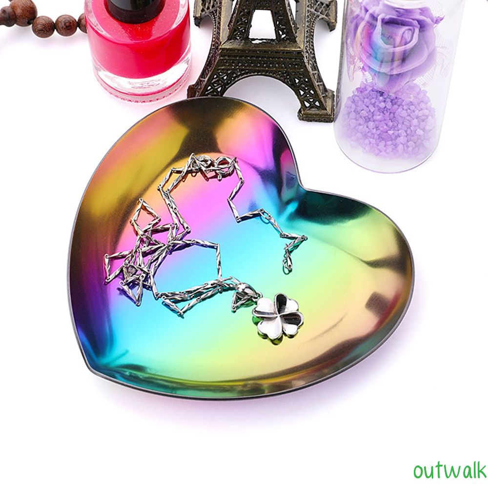 Heart Shaped Jewelry Serving Plate Metal Tray Storage Decoration Ornaments Arrange Fruit Tea Tray Home Decoration OWT