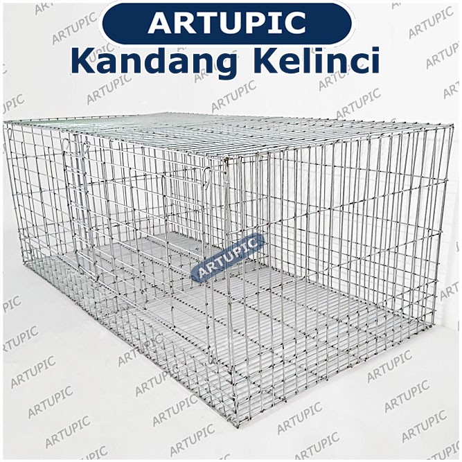 KANDANG KELINCI GALVANISE BESAR Cocok dengan Nipple Minum Tempat Makan Kelinci Artupic Rabbit Cage