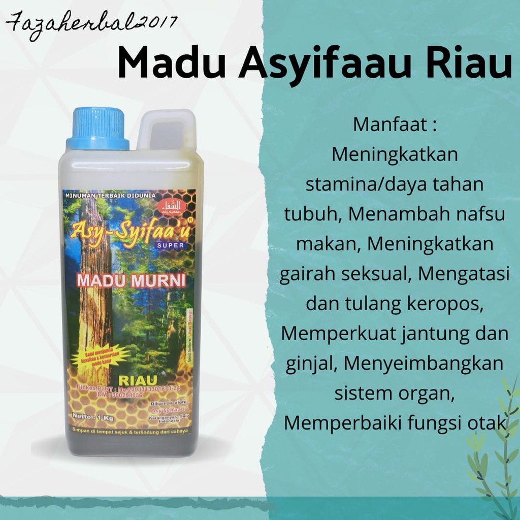 Madu Asli Riau Asy Syifau 1 kg