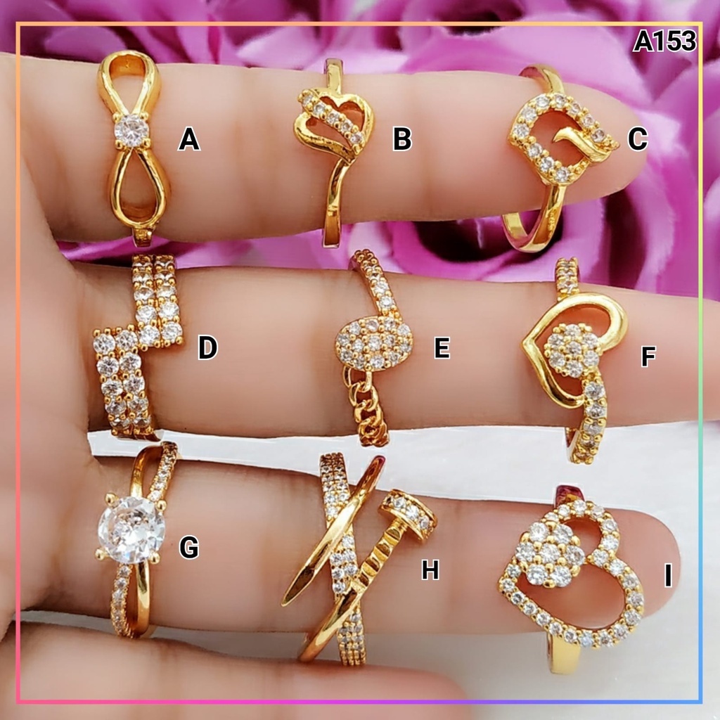 Cincin xuping cincin dewasa wanita super cantik dan mewah lapis emas gold A153